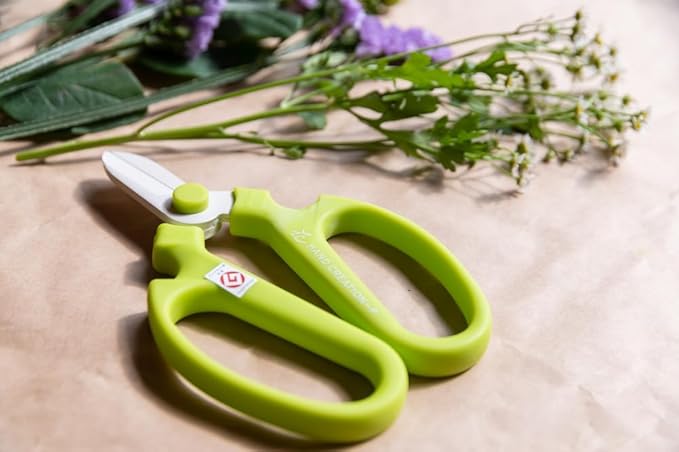 Japanese Florist Scissors – Professional Ultra Sharp Flower Shears Made in JAPAN for Ikebana Floral Design & Gardening SAKAGEN HAND CREATION F-170 (Moss Green)