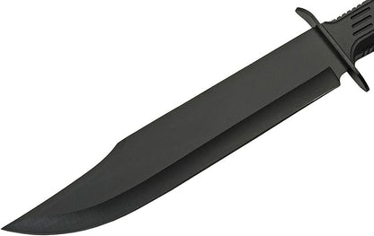 SZCO Full Tang Tactical Bowie Knife 15 Inch - Black Camping Knife with Rubber Handle, Stainless Steel Blade & Sheath - Pocket Knife for Hunting, Camping & Outdoor Uses - Knives for Men