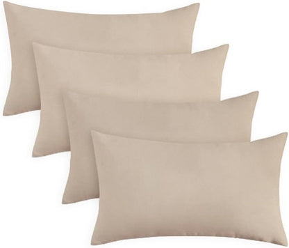 Covers & All Premium Square Throw Pillow Inserts with Covers Set of 4, 20 x 26 Inches Beige, Decorative Cushions for Couch Sofa Home Decor Office Travel UV Resistant Waterproof Soft Cushions Pillows