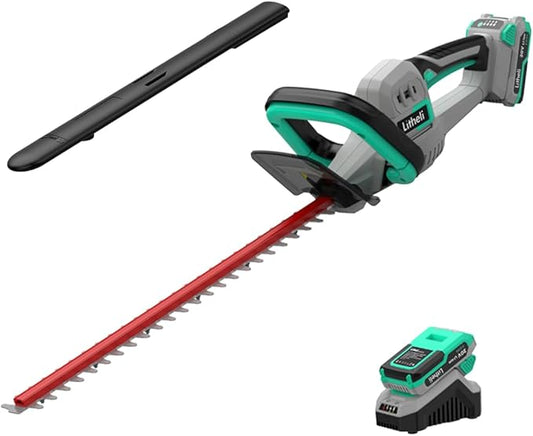 Litheli 20V Cordless Hedge Trimmer 20 Inch, Power Hedge Trimmer for Bush & Shrub Cutting, Trimming, Pruning, with 2.0Ah Battery and Charger Included