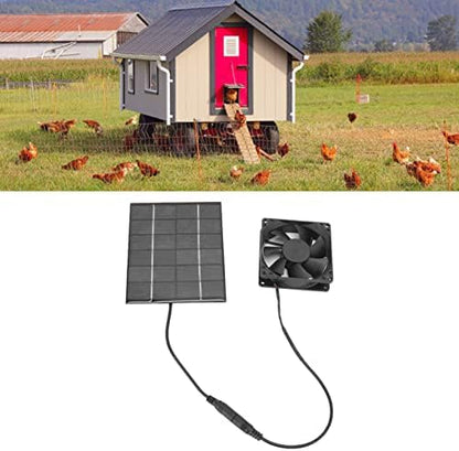 Solar Panel Fan, 2W Greenhouse Ventilation Solution Exhaust Air Ventilation Heat Dissipation Tool, Solar Panel Powered Fan Mini Ventilator, Solar Fan Exhaust Fan, For Greenhouse Shed