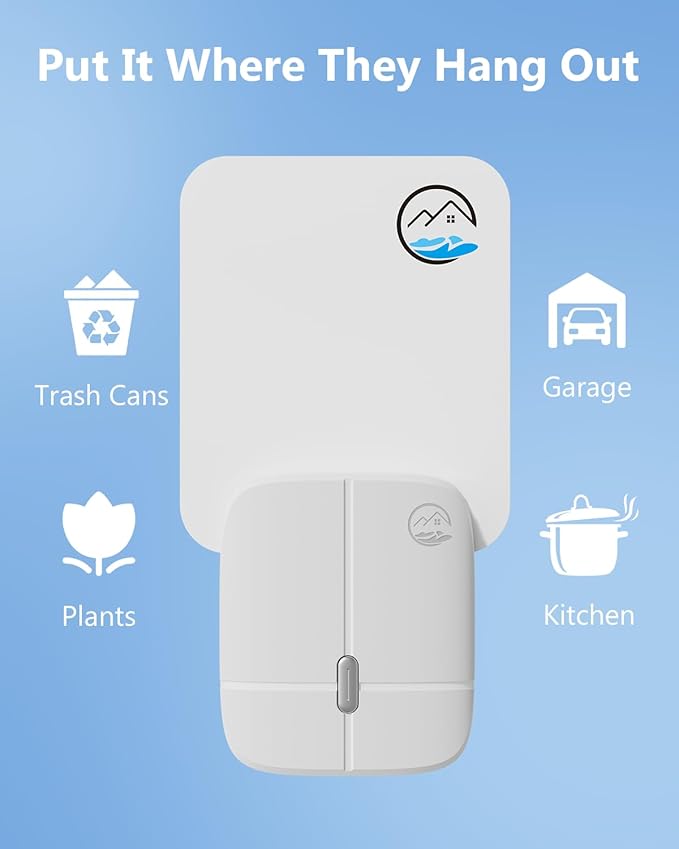 Flying Insect Trap, Plug-in Fruit Fly Trap, （1 Device +5 Glue Cards） Indoor Gnat Traps, 400 Sqft Protection Area, Suitable for Gnat, Moth, and Mosquito, and Can Used in Every Corner of Home