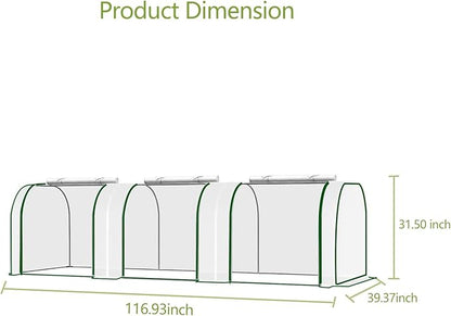 Greenhouses for Outdoors Heavy Duty, Large Walk in Green Houses for Outside with Roll-Up Door & Reinforced Frame