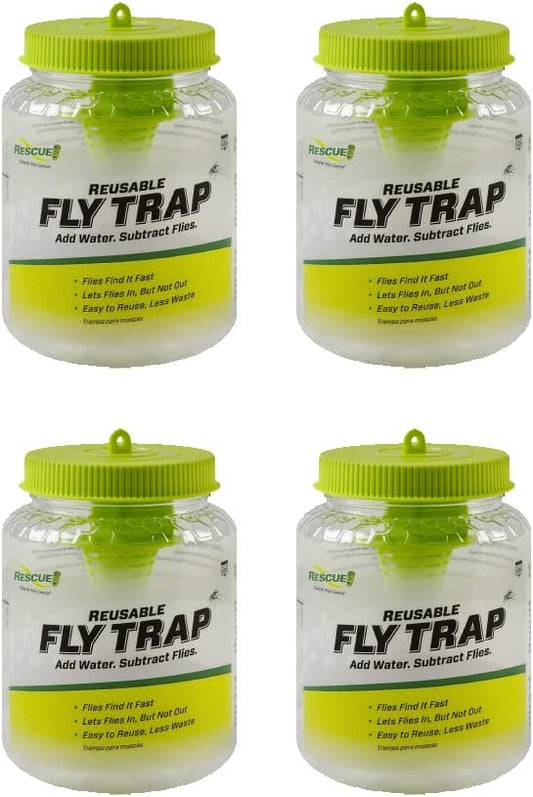 Rescue Outdoor Reusable Fly Trap Canister 4 Pack