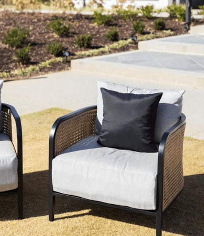 RSH DECOR: Sunbrella Square Throw Pillows Set of 2 | 20" x 20" | Water and Fade-Resistant Performance Fabric | Outdoor Pillow Covers with Down-Alternative Inserts | Canvas Black