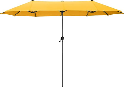 PHI VILLA 13ft Large Patio Umbrellas, Double-Sided Outdoor Market Rectangle Umbrella for Outside, Golden Yellow