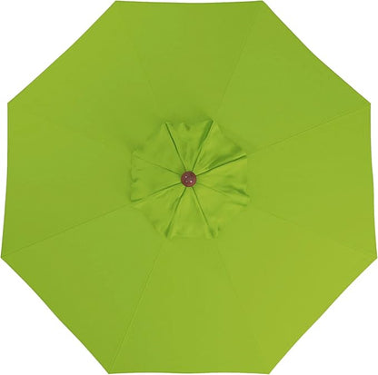 California Umbrella 9' Premium Commercial Hardwood Patio Umbrella, Manual Lift With Sunbrella Macaw Fabric