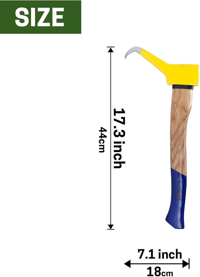Pickaroon Logging Tool, Hookaroon, Log Roller Tool, Hookaroon for Dragging and Stacking Firewood, Sharp Pick Tool for Logs