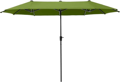 PHI VILLA 13ft Large Patio Umbrellas, Double-Sided Outdoor Market Rectangle Umbrella for Outside, Lime Green