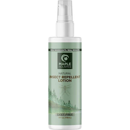 Bug Repellent Lotion for Adults & Kids - DEET Free Insect Repellent Lotion for Ticks & Mosquitoes - Made with Citronella & Lemongrass - Dermatologist Tested - Light Scent Vegan & Cruelty Free (4oz)