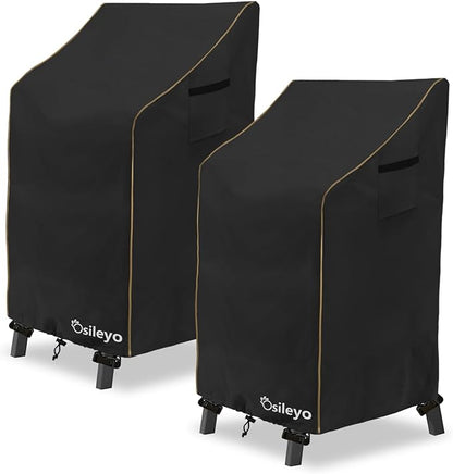 Adirondack Chair Cover 2 Pack,Waterproof Heavy Duty Outdoor Tall Adirondack Chair Covers 2 Pack,Patio Adirondack Chair Cover for Outdoor Chair(30 W x 32 D x 46 H inches) Black