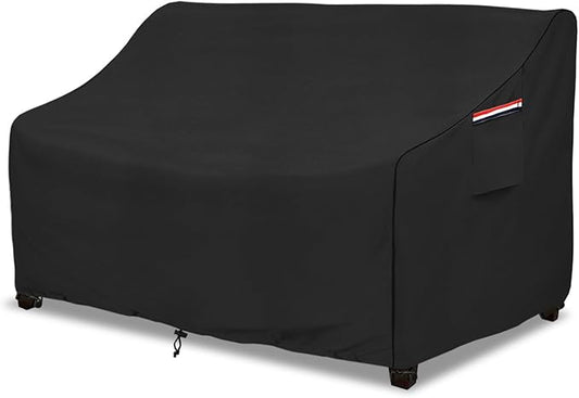 okcool Heavy Duty Patio Sofa Cover, 100% Waterproof 3-Seater Outdoor Sofa Cover Fits up to 76W x 32.5D x 33H Inches, Lawn Patio Furniture Covers,Black