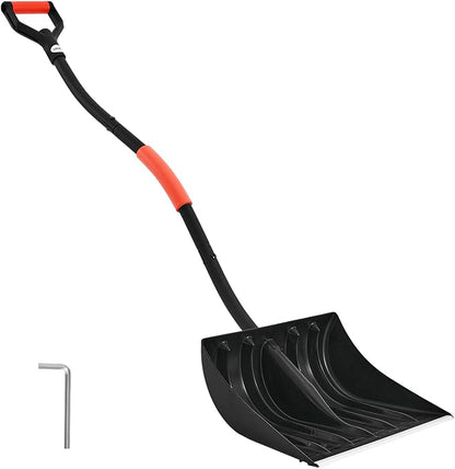 VEVOR Snow Shovel for Driveway, 17 in Wide Plastic Snow Shovel with D-Shaped Handles & Aluminum Blade, Large Capacity Snowplow Shovels, Lightweight Snows Removal Tool for Garden Car Camping