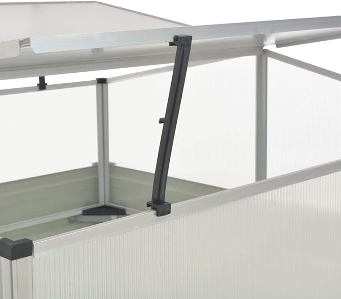 Galvanized Steel Greenhouse, Raised Garden Bed with Greenhouse, Metal Planter Box with Polycarbonate Mini Greenhouse, Brown 39.4"x39.4"x33.5" Galvanized Steel,-106