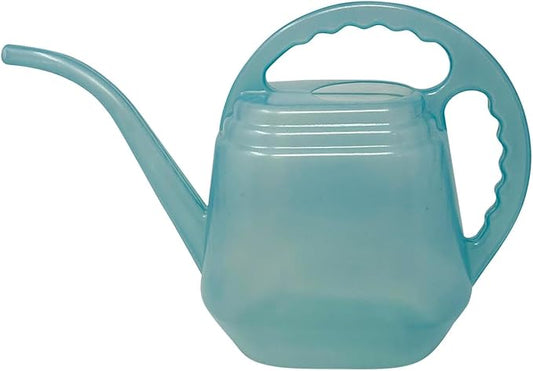 KP KOOL PRODUCTS 2L Transparent Blue Watering Can – Durable Plastic Plant Waterer for Indoor & Outdoor Use – Lightweight Garden Tool with Easy Pour Spout – 1 Pack