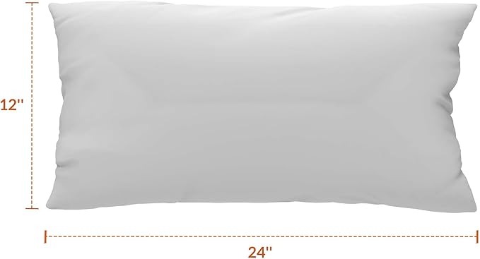 Covers & All Sunbrellla Outdoor Pillows for Patio Furniture, UV Fade Resistant & Waterproof Outdoor Sunbrella Lumbar Pillows, Set of 2 Inserts & Covers for Patios, Decks and Porches (Cast Ash)