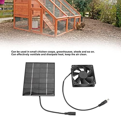 Solar Panel Fan, 2W Greenhouse Ventilation Solution Exhaust Air Ventilation Heat Dissipation Tool, Solar Panel Powered Fan Mini Ventilator, Solar Fan Exhaust Fan, For Greenhouse Shed