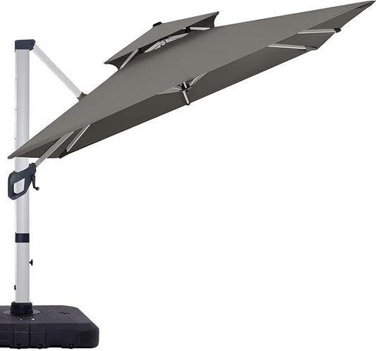 ABCCANOPY Patio Umbrella Cantilever Double Top Outdoor Offset Umbrella with 360° Rotation