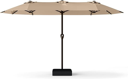 13FT Double Sided Patio Umbrella with LED Lighted