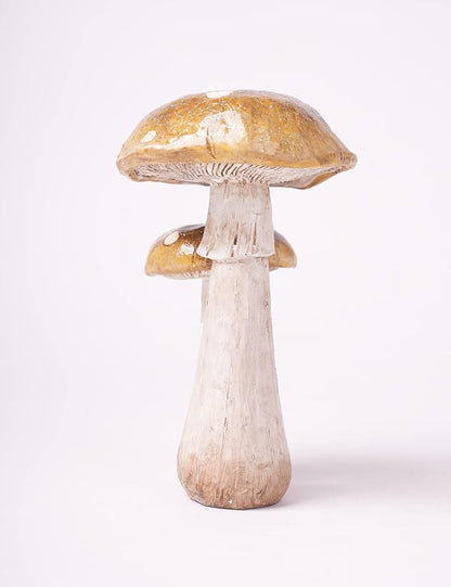 SEINHIJO Mushroom Decor Sculpture Garden Gifts Statue Outdoor Fairy Figurine Modern Patio Arts Polyresin 7.1inch