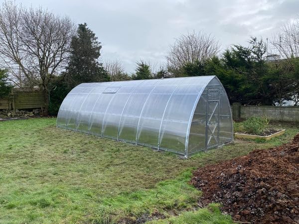 Classic Arch Polycarbonate Greenhouse Kit – 0.23" Twin-Wall Panels, Heavy-Duty Galvanized Steel Frame, Weather-Resistant, Expandable Outdoor Garden House for All Seasons 3 x 8 m (24 m2)