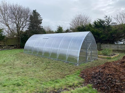 Classic Arch Polycarbonate Greenhouse Kit – 0.23" Twin-Wall Polycarbonate Panels, Heavy-Duty Galvanized Steel Frame, Expandable Outdoor Greenhouse for All Seasons (Clear, 3 x 4 m (12 m2))