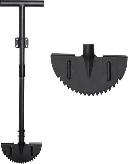 Edger Lawn Tool, Manual Garden Edger Long Handle 40-48 inch, Steel Hand Saw-Tooth Border Sidewalk Landscape Yard Grass Weed Half Moon Edger Shovel for Lawns