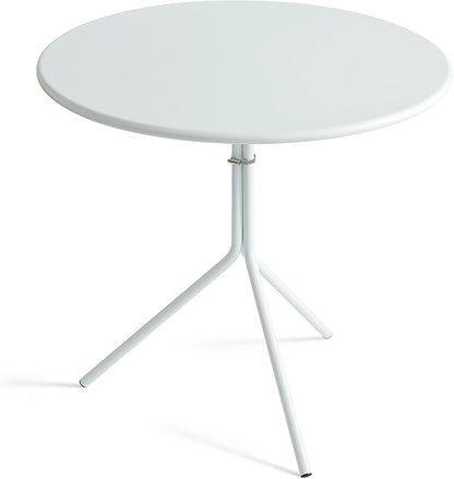 Minimalist Design 31.5 Inch Diameter Round Metal Patio Table, Bistro Table, Dining Table, Suitable for Indoor and Outdoor Cafes and Restaurants (White)