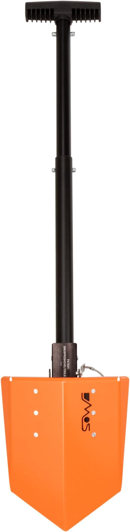 DMOS Delta Shovel - Collapsible Heavy-Duty Steel Folding Shovel for Camping, Overlanding, Survival, Military, Hunting, & Off-Road Use - Signal Orange - Compact
