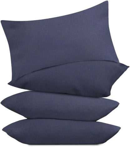 Covers & All Premium Square Throw Pillow Inserts with Covers Set of 4, 20 x 26 Inches Navy Blue, Decorative Cushions for Couch Sofa Home Decor Office Travel UV Resistant Waterproof Soft Cushions