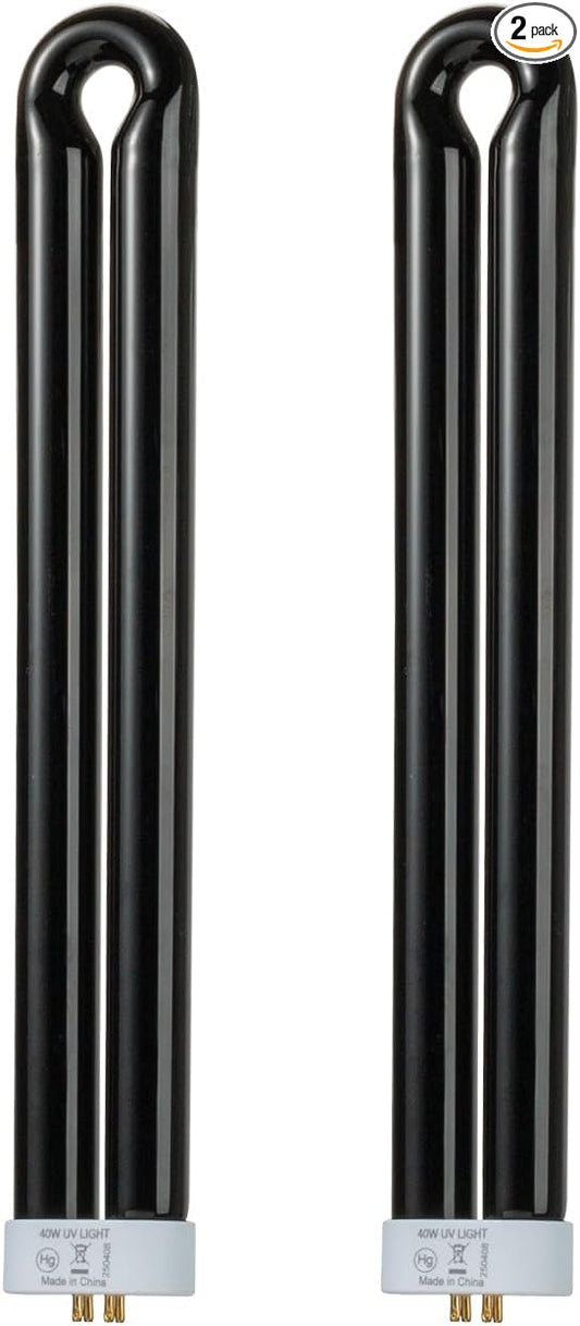 BB-40blk 40W Bug Zapper Light Bulb Compatible with Black Flag Model BZ-40BLK, BZ-40DX, BZ-40MAX, and Stinger Model B4045-4 UVB45 Bug Zapper with 4-Pin Base, 2 Pack