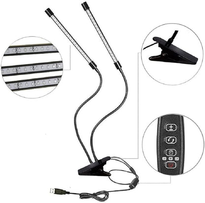 LED Plant Grow Lights for Indoor Plants 40 LED Full Spectrum Dual Head Plant Lights, 3 Switch Modes, 3,9,12H Timer, 9 Dimmable Brightness Growth Lamp for Indoor Succulent, Vegetables