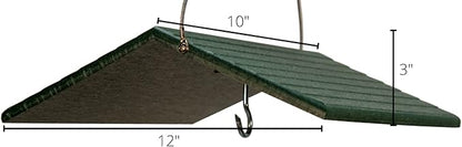 JCs Wildlife Poly Weather Cover - Rain Guard - Hang Bird Feeder or House Underneath for Protection from Rain or Snow - Easy to Clean and Use (Medium, Green)