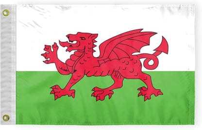 AGAS Wales Nautical Flag 12x18 inch Mini Welsh National Flag Outdoor 200D Nylon Double Stitched Hem