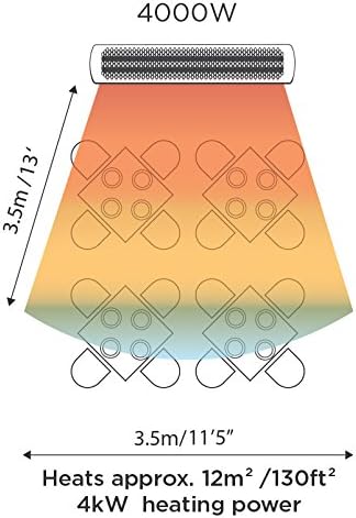 Bromic Cobalt Smart Heat 4000W Electric Patio Heater - Dual Element Infrared, 240V, Silver Finish - BH0610003