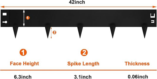 9.4 Inch Metal Landscape Edging, 6 Pack Heavy Duty Galvanized Steel Garden Edging,42 Inch Garden Edging Border for Lawn, Pathway, Yard