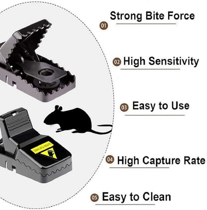 Feeke Mouse Traps, Mice Traps for House, Small Mice Trap Indoor Quick Effective Sanitary Safe Mousetrap Catcher for Family and Pet - 6 Pack, (M01-6Pack)