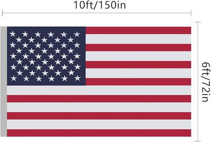 American Flag 6x10 Ft, US Deluxe Embroidered Heavy Duty Premium Polyester Durable Outside Flags with Brass Grommets