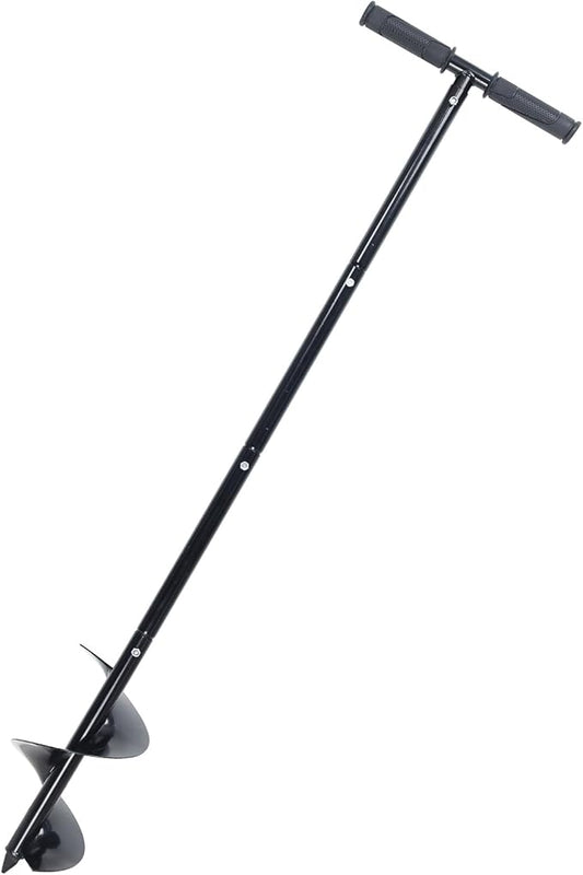 Post Hole Digger Manual 6" x 41" Garden Auger Spiral Drill with T Shaped Handle for Digging Planting Bulb Bedding