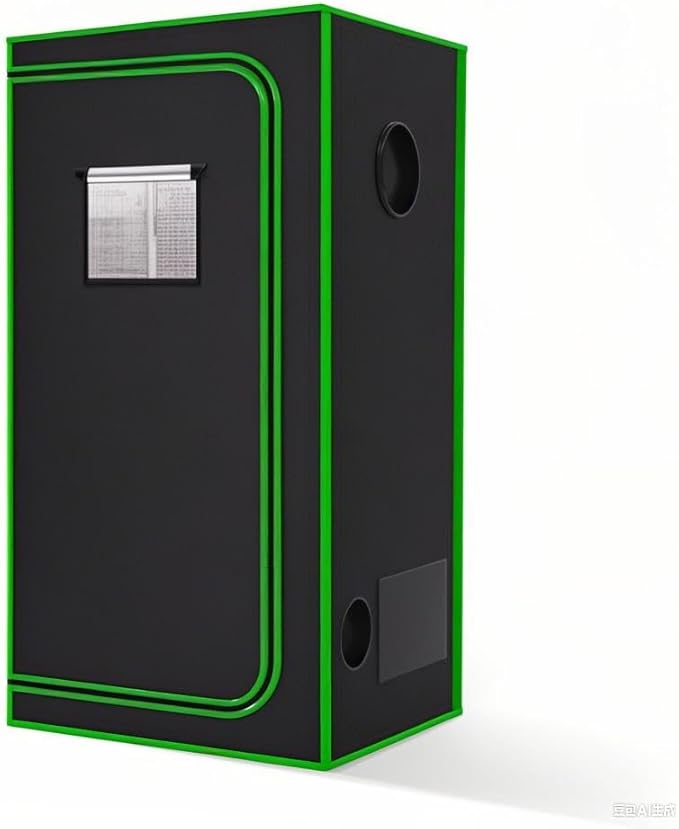 MELONFARM 2x2 Grow Tent, 24"x24"x72'' High Reflective 600D Diamond Mylar Canvas with Observation Window and Floor Tray for Hydroponic Indoor Plant Growing