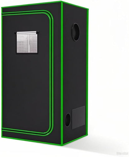 MELONFARM 2x2 Grow Tent, 24"x24"x72'' High Reflective 600D Diamond Mylar Canvas with Observation Window and Floor Tray for Hydroponic Indoor Plant Growing