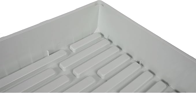 SUNPACK 10" x 20" Mega Plastic Seed Starting Tray, White, 2.5" - No Drainage Holes, Ideal for Greenhouses or Indoor Gardening - Made of Thick, Strong Plastic