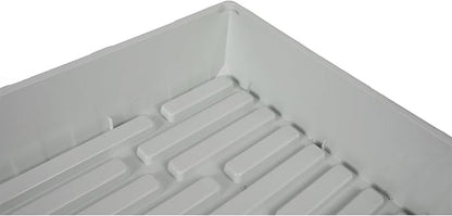 SUNPACK 10" x 20" Mega Plastic Seed Starting Tray, White, 2.5" (Pack of 30) - No Drainage Holes, Ideal for Greenhouses or Indoor Gardening - Made of Thick, Strong Plastic