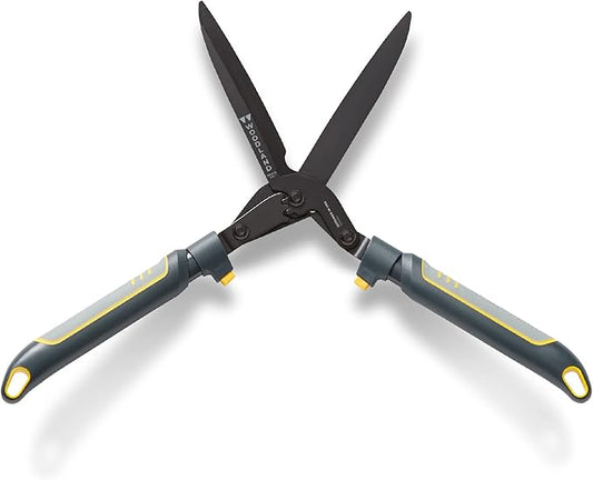 Woodland Tools Super Duty Hedge Shears, 23 Inch Manual Hedge Clippers with 10 Inch Gear-Assist Blades, Power Notch, and Non Stick Coating, Heavy Duty Trimmer for Thick Shrubs and Hedges