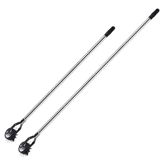 Edger Lawn Tool 53.2 Inch Manual Grass Edger with 3 Sections Stainless Steel Handle and Wheel, Rotary Garden Edging Tool for Landscaping, Sidewalk, Yard