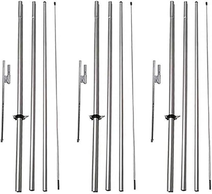 FFN 3-Pack of Open House Feather Banner Flag Kits, Includes Flag Poles, Ground Stakes, and Travel Bags, 15ft Large Outdoor Signs for Real Estate Agents