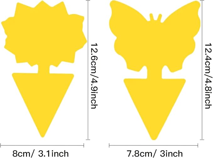 Sticky Insect Traps 40 Pcs - Gnats Fruit Fly Traps for Indoors House - Yellow Double-Sided Sticky Insect Catchers Fungus, Fruit Flies, Whiteflies, Aphids, Leaf Miners