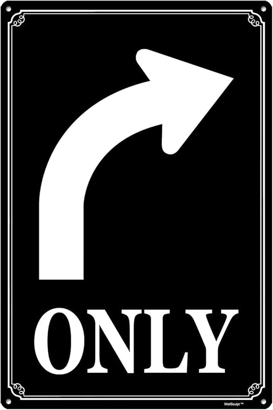 12x16" Left Turn Only Arrow Signs - High-Intensity Aluminum Parking Lot Sign, Weatherproof & Fade-Resistant, Ideal for Outdoor & Indoor Use - Curbside Sign