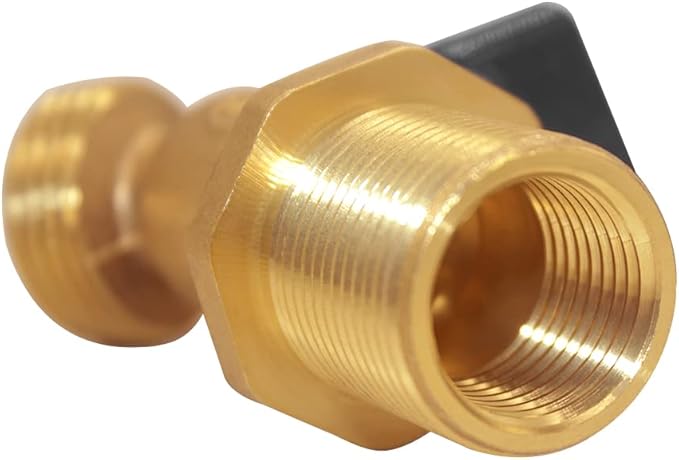 Joywayus Brass Water Container/Rain Barrel Spigot 3/4" Threaded Quarter Turn Ball Valve & 3/4" Female to 1" Male Threaded Bulkhead Fitting Water Tank Connector Fit for Garden Hose