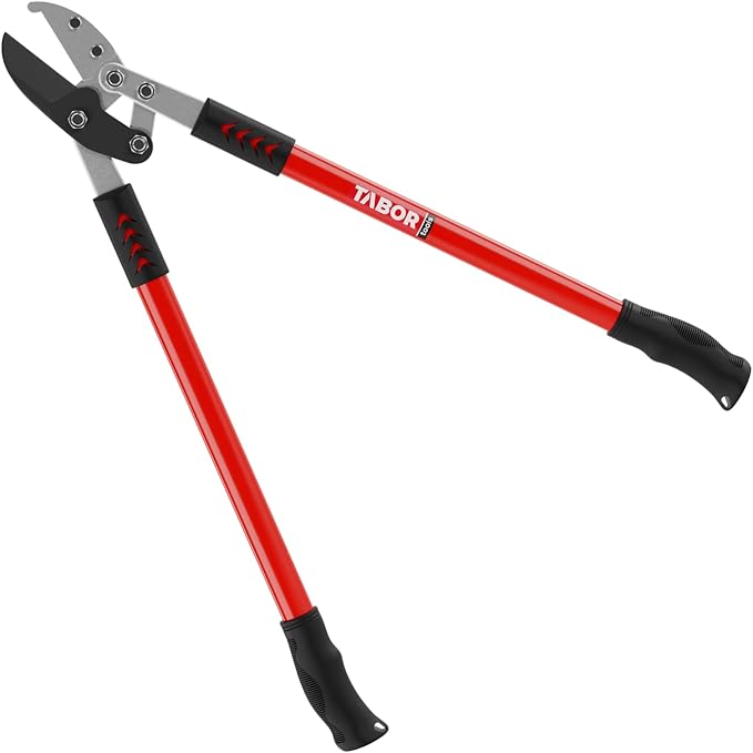 TABOR TOOLS GG12A Anvil Lopper with Compound Action, 30 Inch Tree Trimmer, Thick Branch Cutter with ⌀ 2 Inch Cutting Capacity, Chops Thick Branches with Ease.
